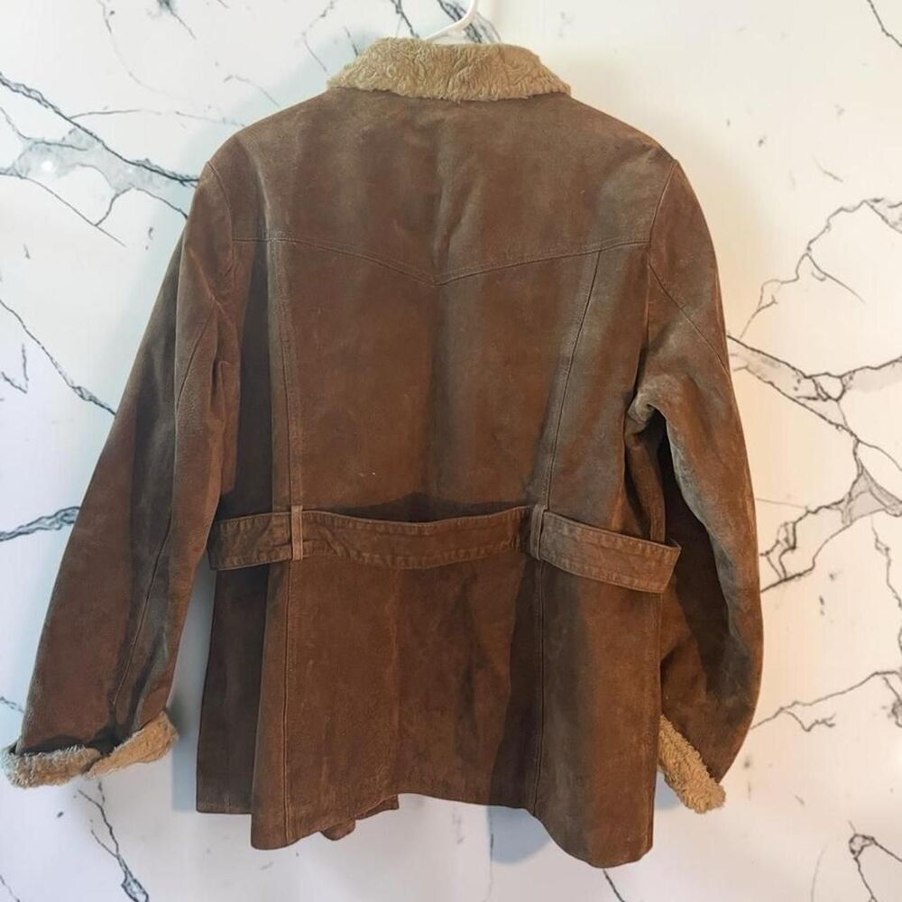 Mudd Jeans XL Brown Faux Suede Penny Lane Jacket Y2K Bratz Boho Coat XL - Picture 3 of 8